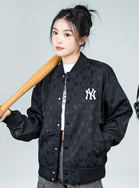 MLB正品男女情侣复古老花外套24春季新款运动夹克棒球服3AJPM0541