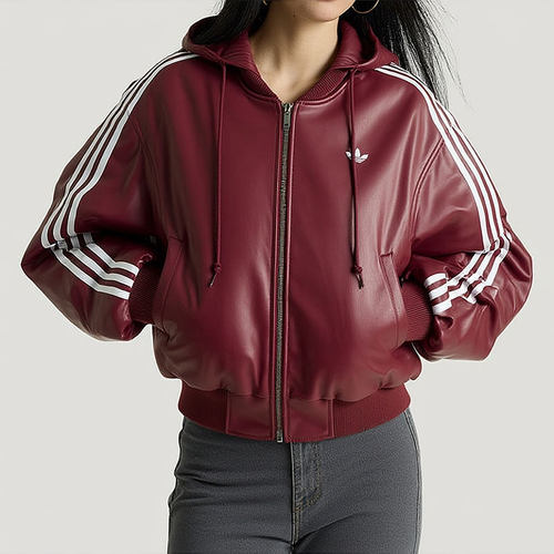 阿迪达斯运动夹克连帽保暖棉服女