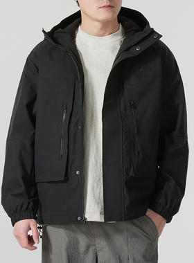 NEW BALANCE NB男加绒保暖防风梭织连帽休闲运动夹克外套AMJ51322