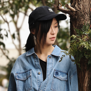 MLB棒球帽男女26新款NY复古字母刺绣做旧软顶休闲运动帽3ACPB076N