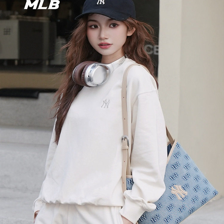 MLB宽松小标休闲圆领运动卫衣