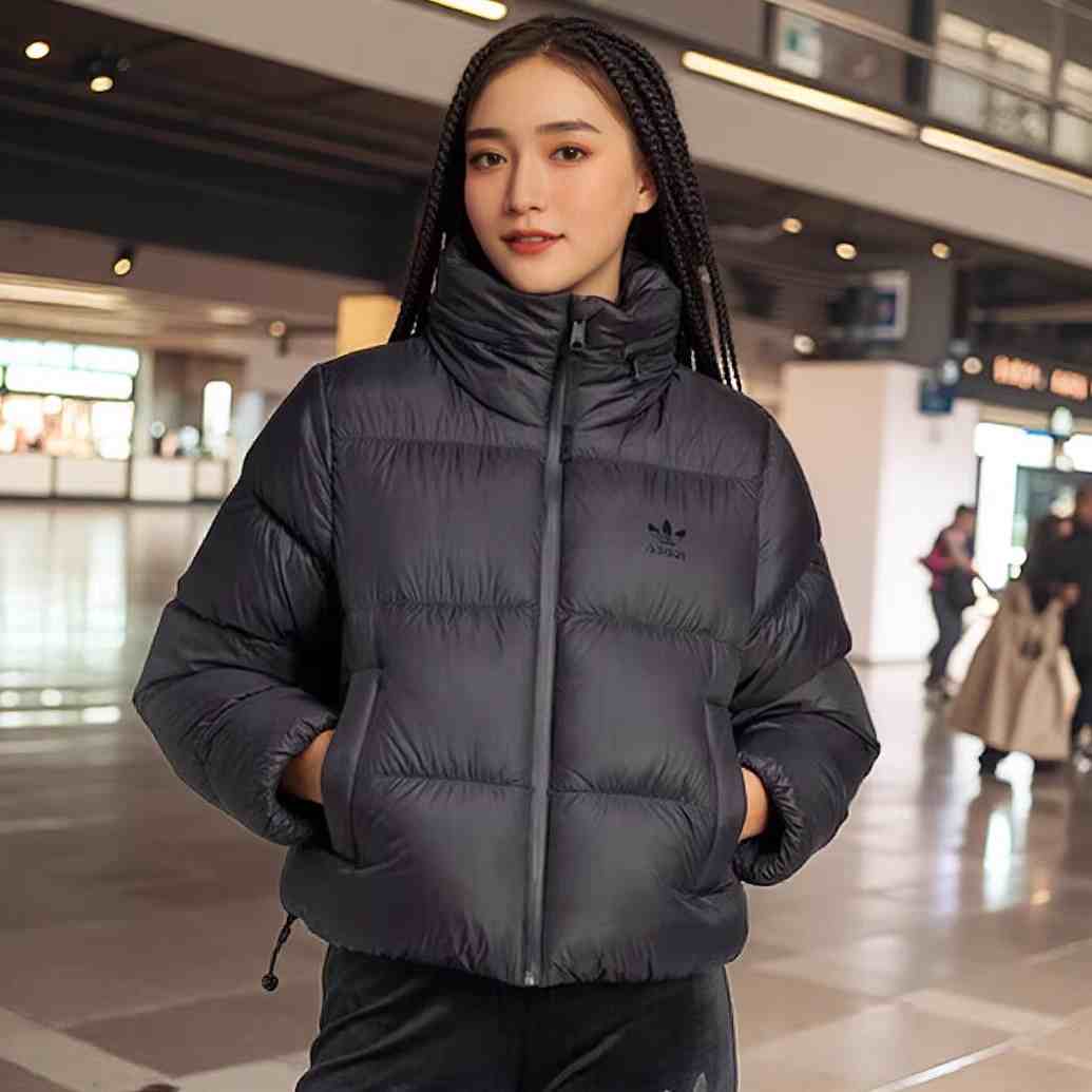 阿迪达斯女子立领运动羽绒服外套