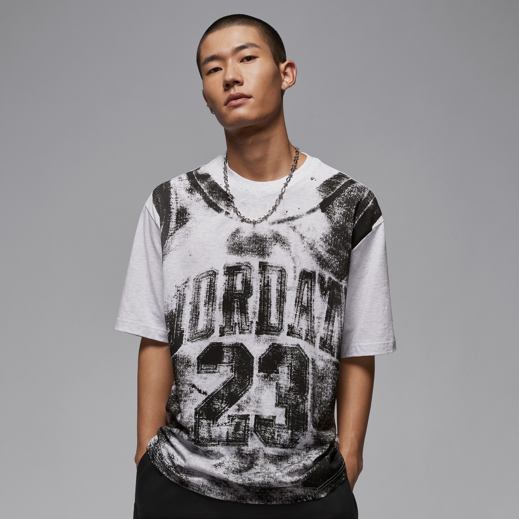 JORDAN耐克男子印花纯棉短袖T恤