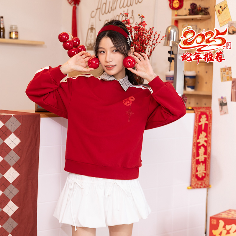 阿迪达斯女士针织运动卫衣套头衫