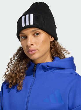 25新款adidas阿迪达斯男女3-STRIPES三条纹冷帽包头针织帽JM3064