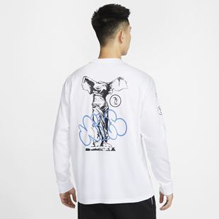 Nike耐克男子长袖篮球T恤25春季新款纯棉宽松休闲运动上衣HJ3306