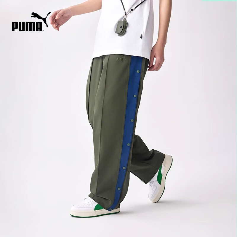 Puma/彪马T7 PANTS男女款运动休闲裤时尚排扣透气宽松长裤628204
