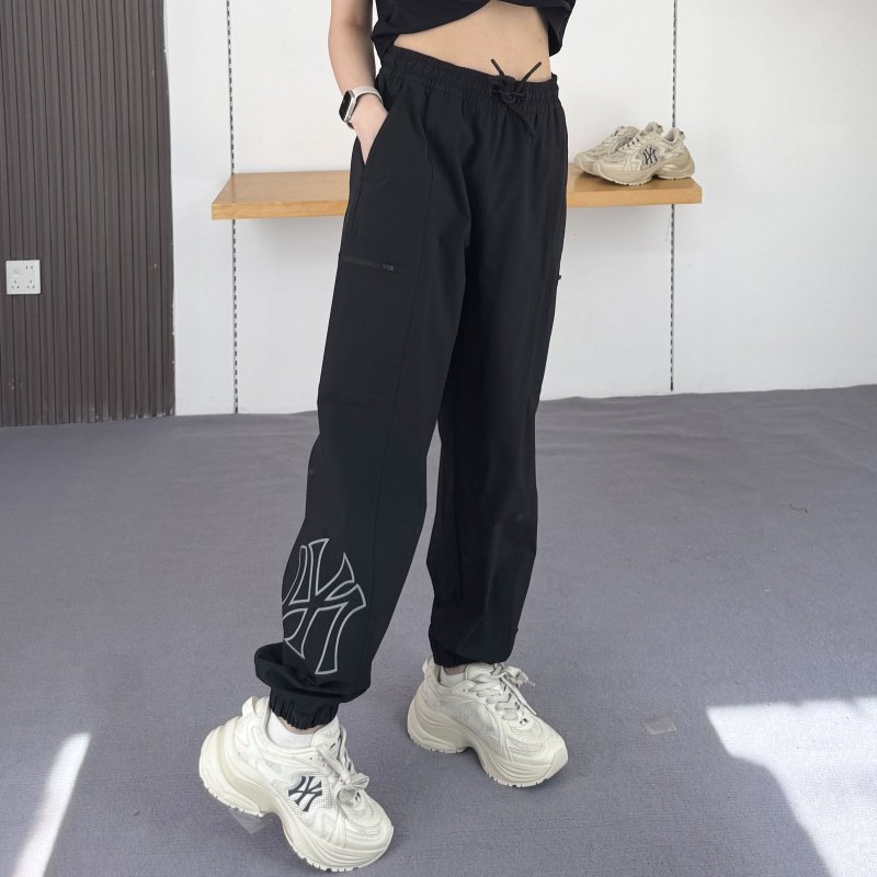 25新款MLB情侣长裤男女NY镂空大标梭织凉感束脚运动裤3AWPB0353