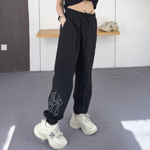 3AWPB0353 男女NY镂空大标梭织凉感束脚运动裤 25新款 MLB情侣长裤