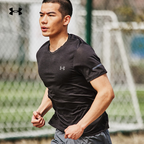 安德玛男子训练运动修身速干T恤