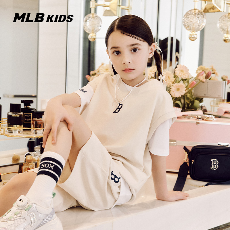 MLB儿童男女童休闲时尚运动舒适渐变老花套装24春夏新款7AS1M0143