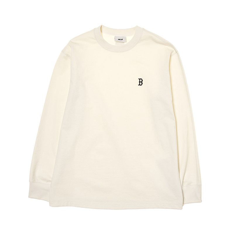 24新款MLB男女情侣NY小标圆领长袖纯色T恤宽松舒适卫衣3ATSB0144