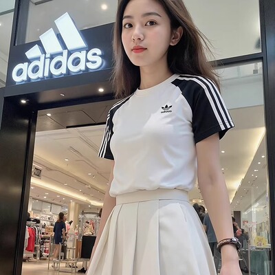 阿迪达斯三叶草女子运动短袖T恤