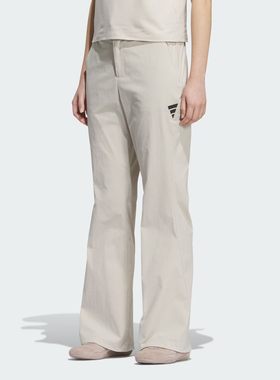 Adidas阿迪达斯夏季新款女防泼水经典休闲梭织微喇运动长裤KE9592