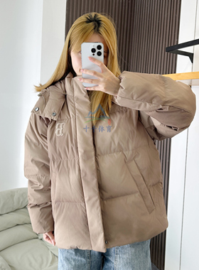MLB羽绒服男女25新款NY刺绣晕染风休闲保暖连帽运动外套3ADJB1556