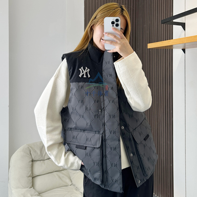 MLB羽绒马甲男女NY老花运动背心