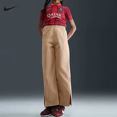 耐克男女童梭织阔腿休闲运动长裤