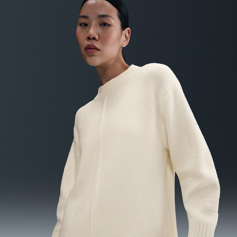 25冬季新款Nike耐克女加绒保暖毛衣宽松落肩针织圆领套头衫HV2081