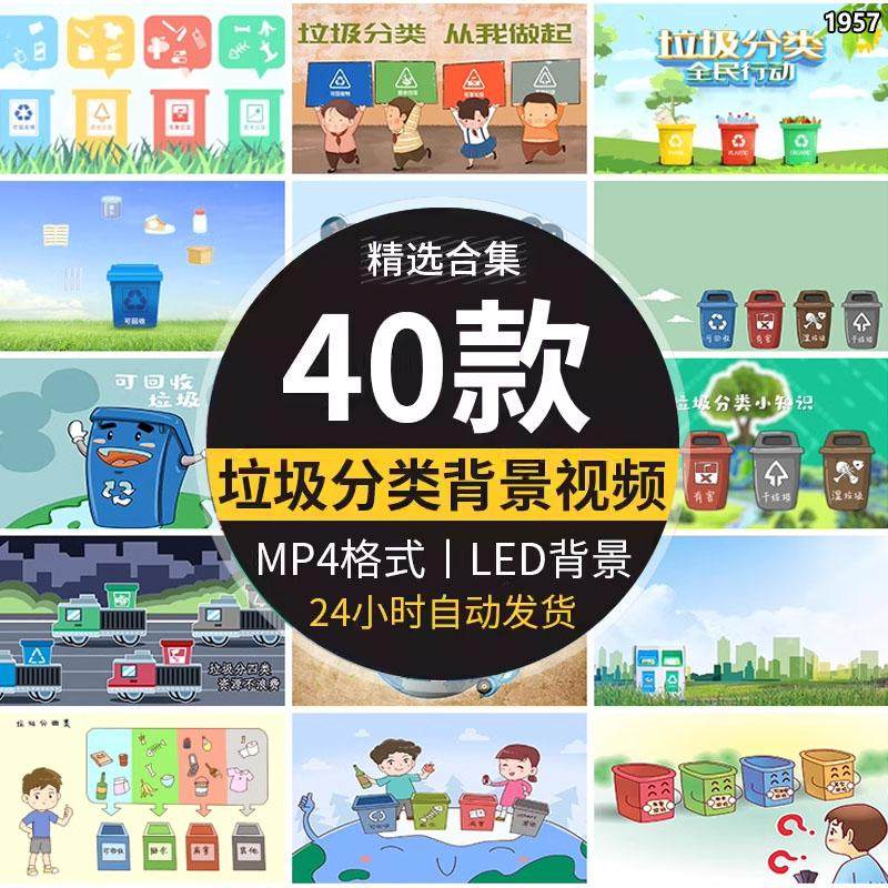 卡通动画演示教学环保垃圾分类保护爱护环境宣传片段背景视频素材