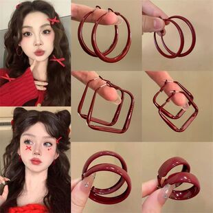 80年代怀旧耳环复古港风夸张冬天方圆脸显脸小轻奢高级感气质耳饰