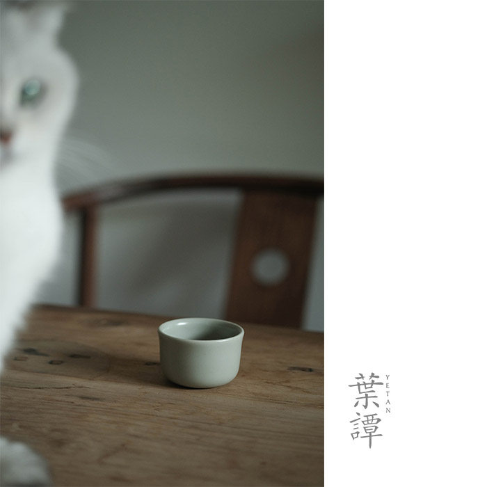 叶谭 隐山堂璞玉青禅定杯 全手做个人杯主人杯景德镇陶瓷茶杯