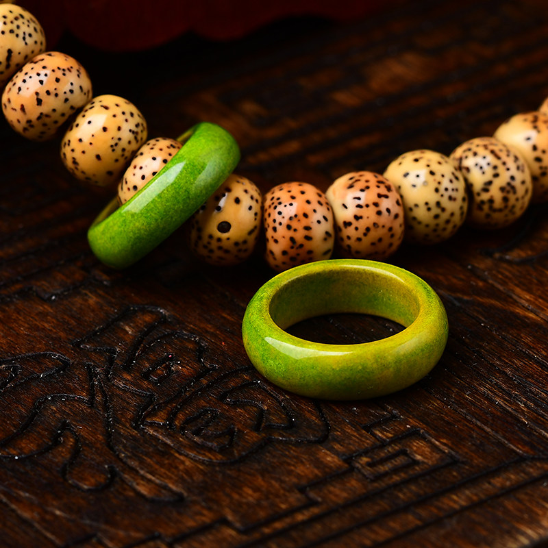 유채 노란색 청록색 러닝 링 액세서리 스타와 달 보살 원숭이 머리 비문 팔찌 비즈 액세서리 러닝 링
