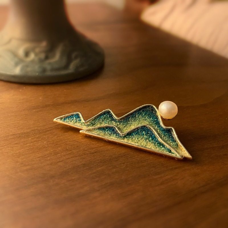 金彩霞湘绣手工刺绣胸针麓麓青山系列胸针文创长沙伴手礼女士礼物图片
