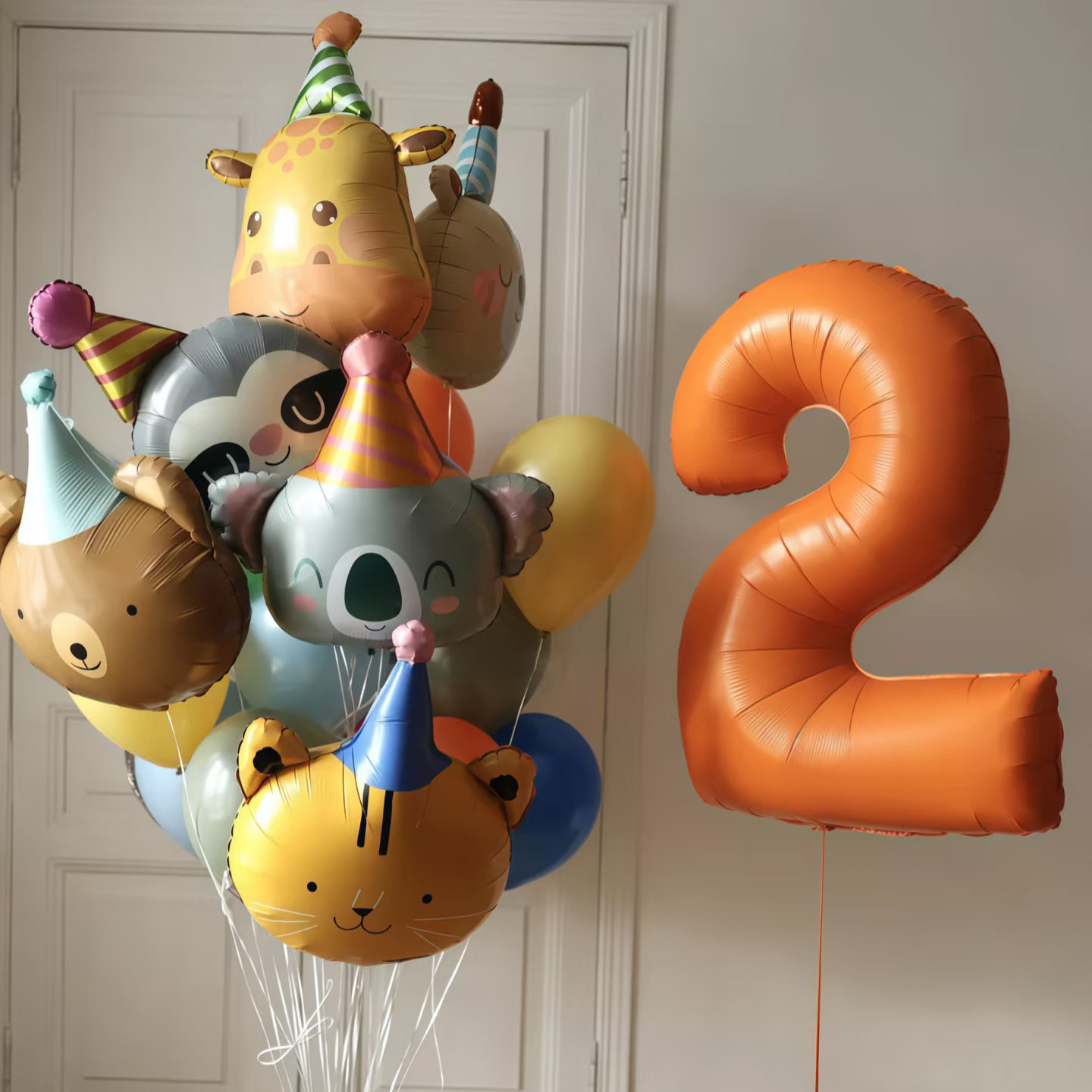 可爱卡通创意动物铝膜气球宝宝儿童生日节日惊喜氛围装饰场景布置