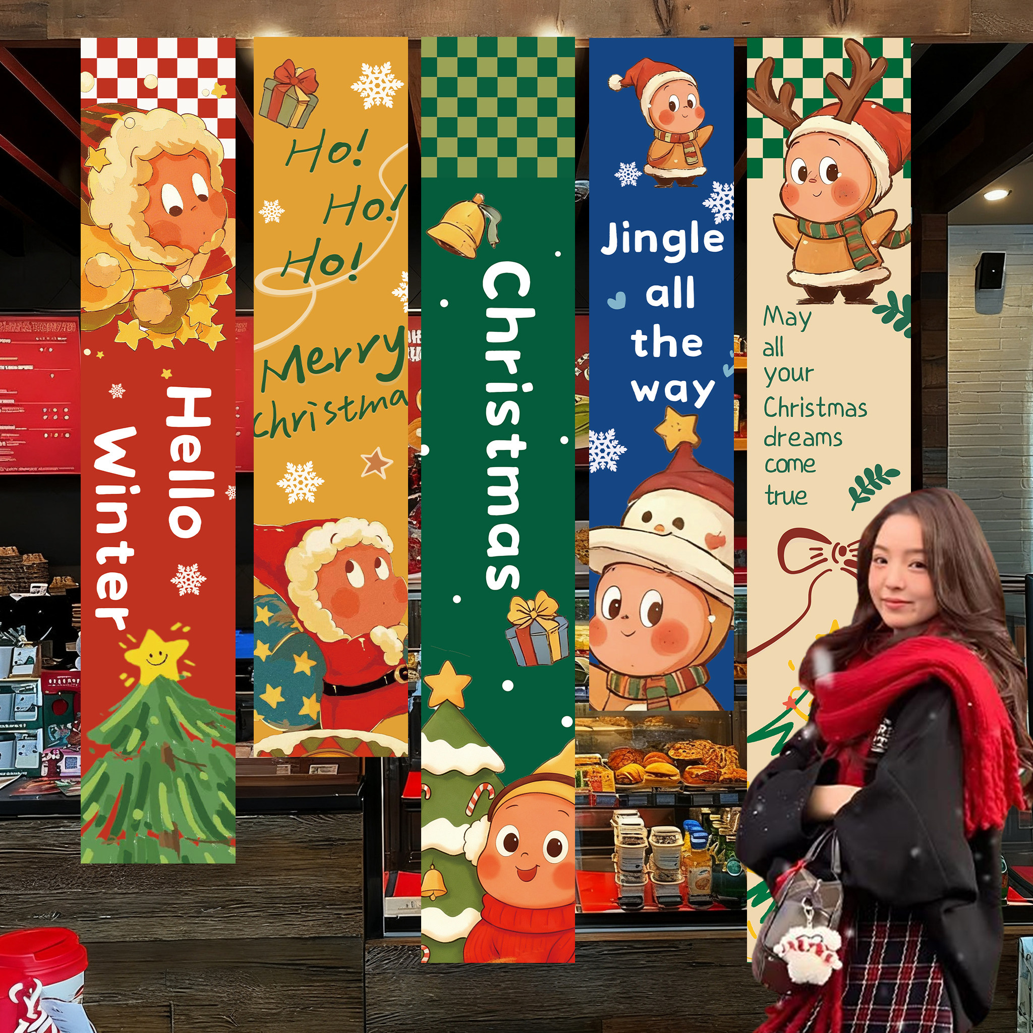 圣诞节星星人主题挂布卡通条幅店铺活动橱窗氛围场景拍照道具布置,节庆用品/礼品,圣诞装饰品,淘宝优惠券,粉丝福利购,淘宝优惠卷