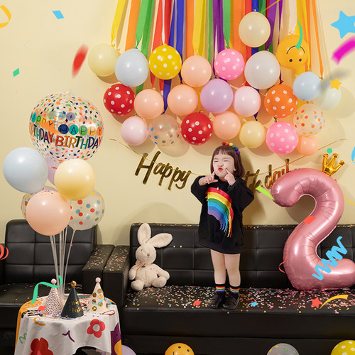 网红彩色生日气球男女宝宝
