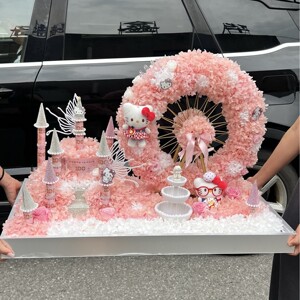 永生花摩天轮城堡玫瑰花摆件真花情人节生日送女朋友闺蜜礼物