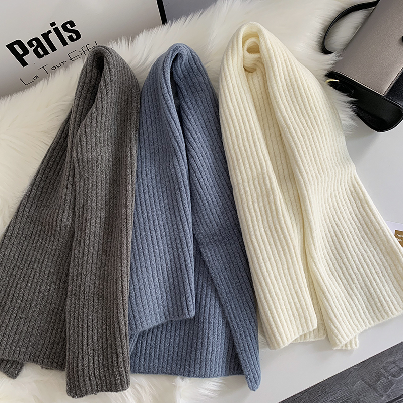 秋冬仿羊绒韩版女短款围巾情侣