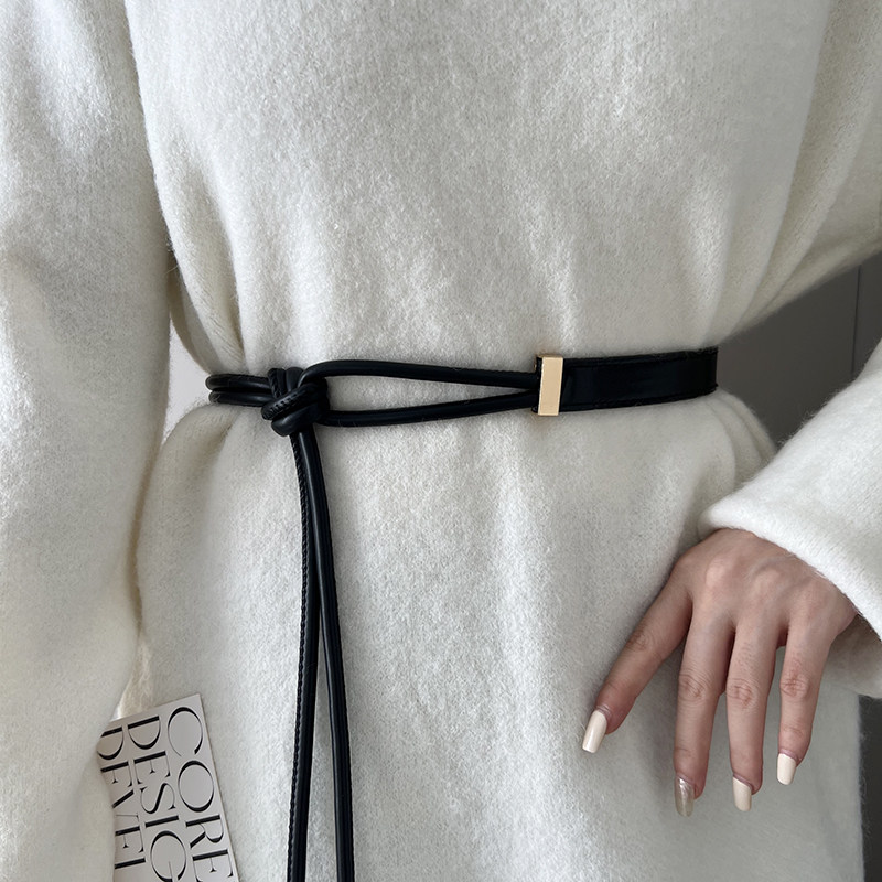 配大衣毛衣西装时尚装饰百搭可调节长款腰带女收腰腰封潮腰绳打结