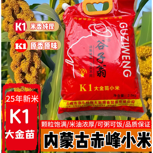 25年新米内蒙古赤峰金苗K1小米5斤优质小米正宗新鲜黄小米现磨