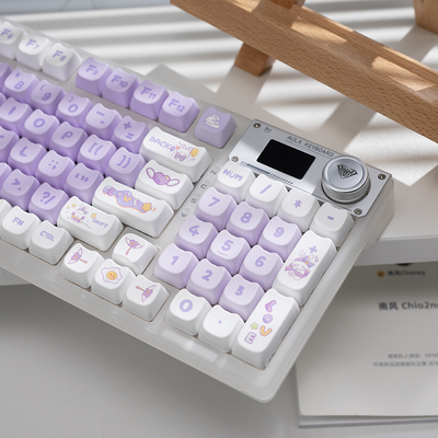 mao梦幻紫兔渐变键帽pbt材质热升华适合狼蛛F87 F75 F99 hi75等