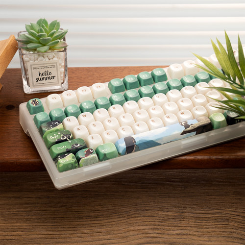 moa罗小黑战记PC玉脂陶瓷手感键帽适用hi75 迈从g87狼蛛 前行者等