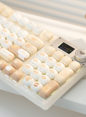 狼蛛F98pro透明客制化机械键盘三模无线蓝牙带屏幕旋钮麻将音静音