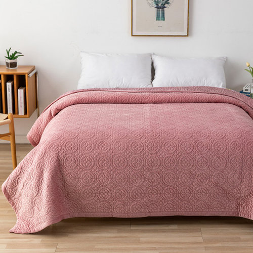 保暖夹棉外贸加厚毛毯简约冬季