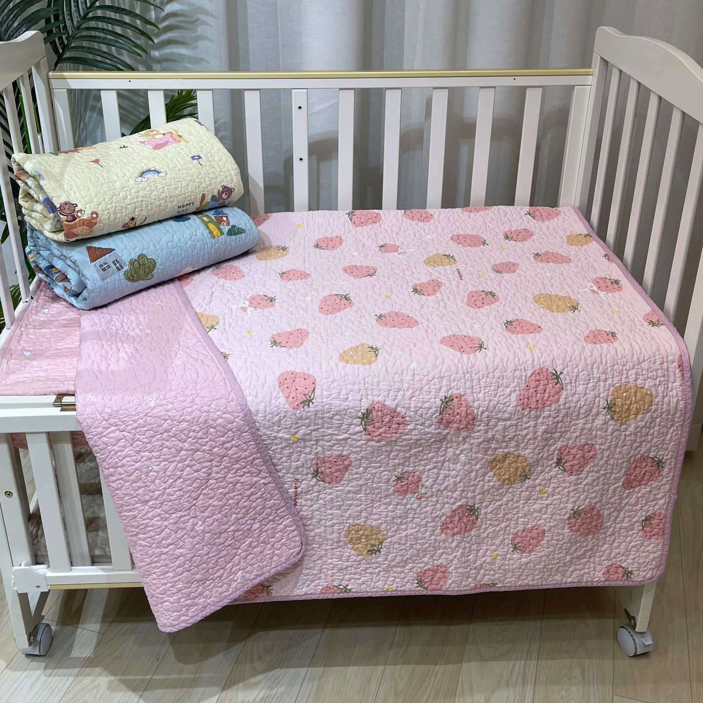 宝宝幼儿园厚床单童车夹棉床褥垫多用双面纯棉不防水生理垫床上用