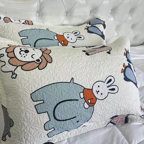 纯棉夹棉绗缝透气吸汗拉链款枕套