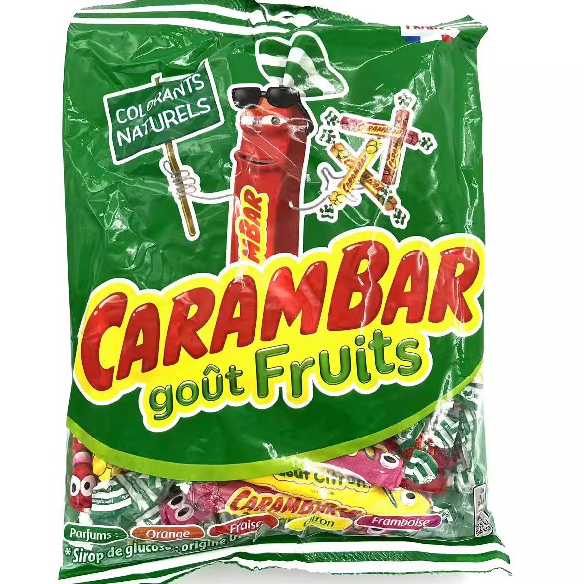 现货 法国CARAMBAR水果糖棒棒糖短长条糖海盐焦糖Krema水果糖