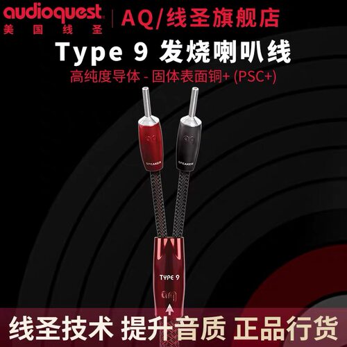 AQ美国线圣 Type9发烧HiFi喇叭线高保真音响线无源音箱喇叭线原装