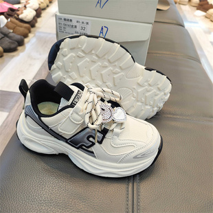 实体店童鞋厚底老爹鞋2025春秋百搭轻便休闲运动鞋男女童鞋6167