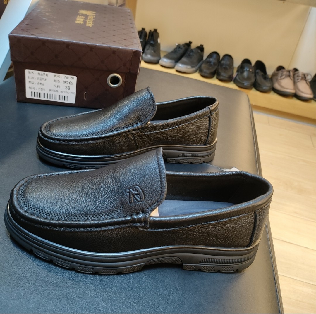 实体店男鞋2025春秋款羊皮真皮商务休闲皮鞋男软底皮鞋76120