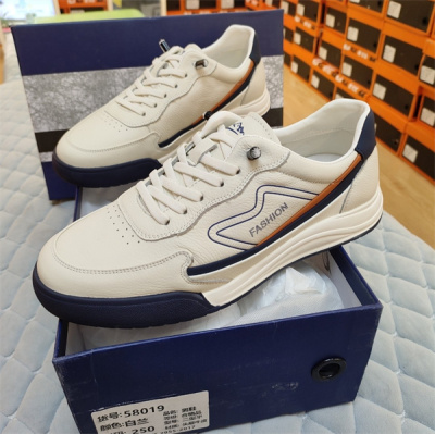 实体店男鞋2025春秋真皮牛皮休闲运动小白鞋板鞋58019