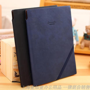 得力22215商务记事本 带笔插皮面本 学生笔记本PU材质96页 25k