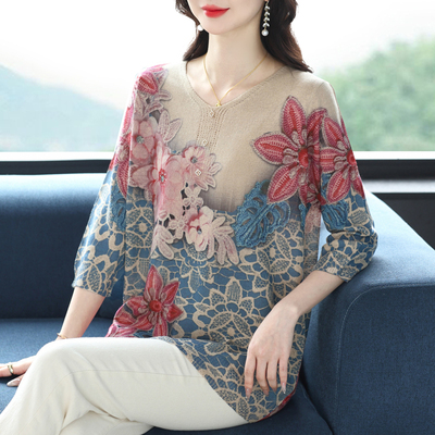 宽松遮肚不起球不褪色针织T恤