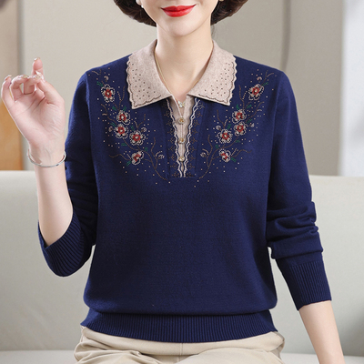 绣花羊绒宽松遮肚送运费险毛衣