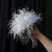 流苏水钻羽毛新娘手捧花婚礼手工材料包闺蜜结婚礼物新婚成品摄影