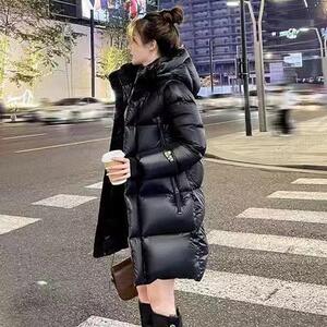 黑金羽绒服2023冬季新品时尚潮流90白鸭绒连帽羽绒服